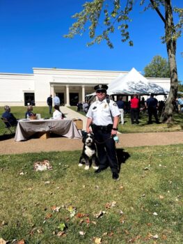 Major Gruber pictured with K9 Chip