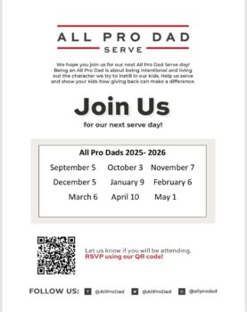 Flyer with the dates and a QR code.