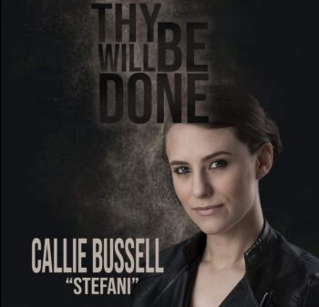 photo of a woman with brown hair bulled back and a serious expression with her name, character's name and the movie title.
