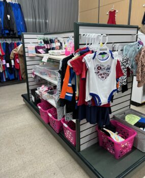 A selection of onesies and other clothing for infants and young children at Here Today